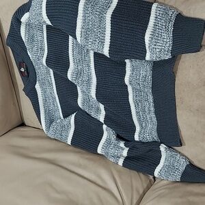 Vintage high Sierra by Mervyn's 100% acrylic gray striped sweater mens size L